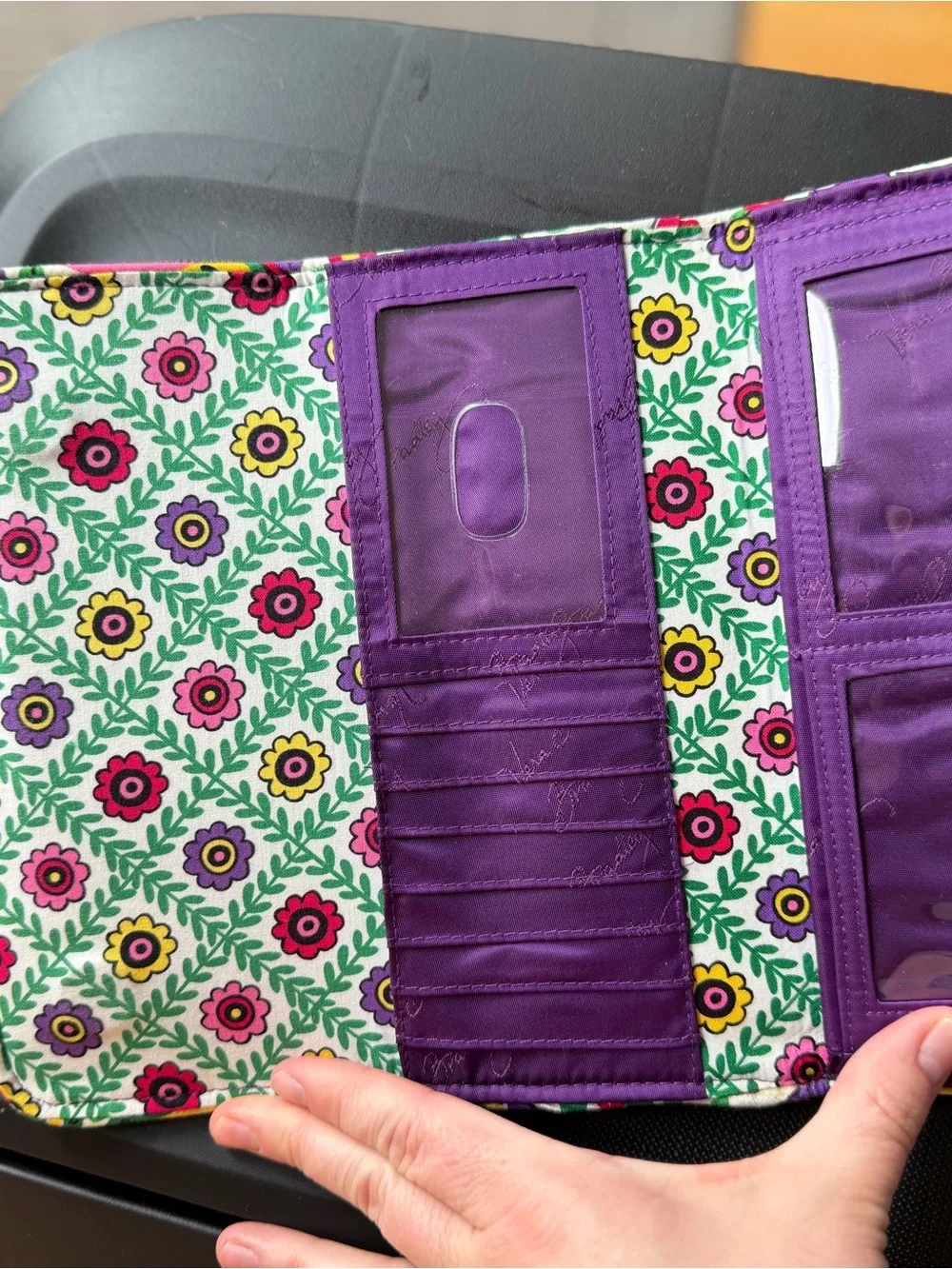 Vera Bradley Floral Patchwork Wallet in Pink, Green, Purple, Yellow - Picture 5 of 5